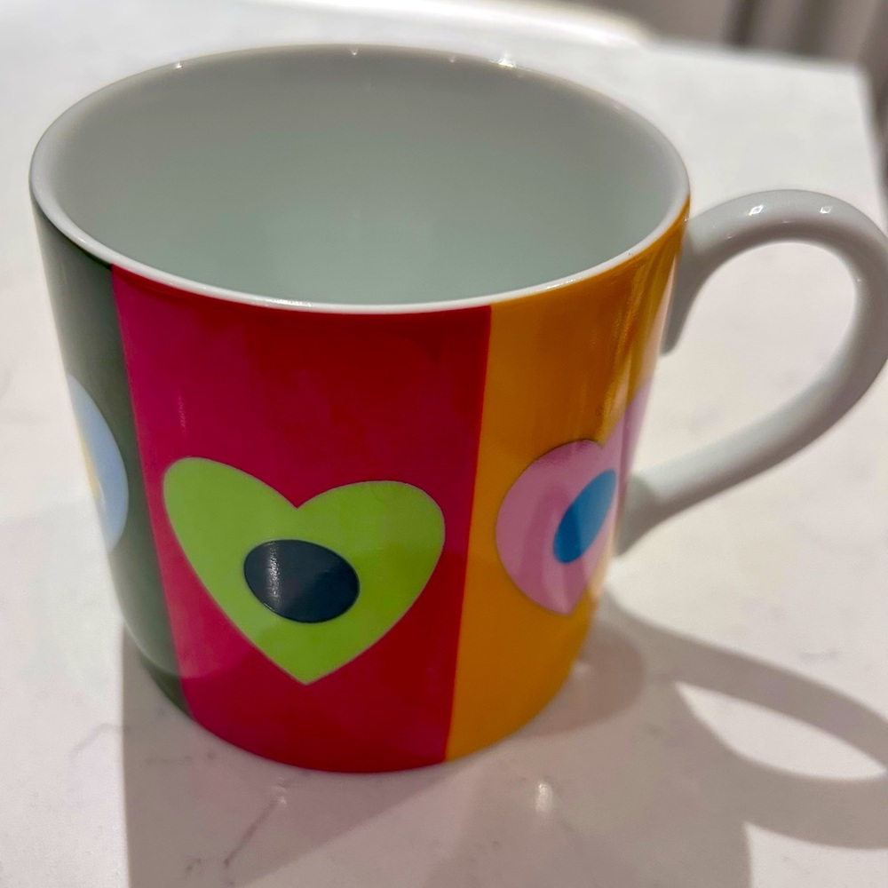 Swid Powell Coffee Tea Mug Geometric Color Block Hearts Gene Meyer “Stars” Rare